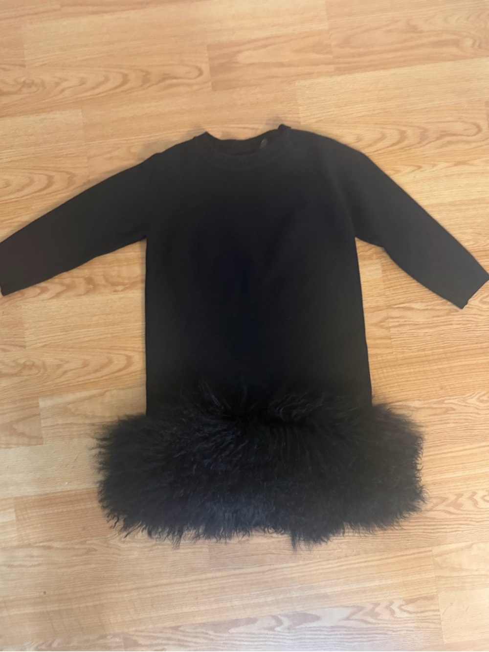DSQUARED2 Black Feather-Hem Mini Dress - Picture 3 of 6